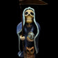 Santa Muerte Azul Statue + Blue + Mictecacihuatl + Mictlantecihuatl + Traditionally Crafted from Mexican Clay + 1 of a Kind + Made in Mexico