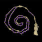 Santa Muerte Morada Rosary + Psychic Vision + Crystal + Blessed + Purple + Gemstone + Handcrafted + Sterling Silver Chain + Rosario