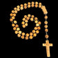 Santa Muerte Rosary with Bone Beads & Cross + Hueso + Blessed + Sterling Silver Plated Chain + Handcrafted + Rosario