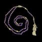 Santa Muerte Morada Rosary + Psychic Vision + Crystal + Blessed + Purple + Gemstone + Handcrafted + Sterling Silver Chain + Rosario