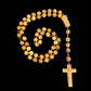 Santa Muerte Rosary with Bone Beads & Cross + Hueso + Blessed + Sterling Silver Plated Chain + Handcrafted + Rosario