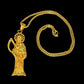 Gold Santa Muerte Necklace + Prosperity + Money + Blessed + 18K Gold Plated Pendant & Chain + Clear Zirconia + Protection + Made in Mexico