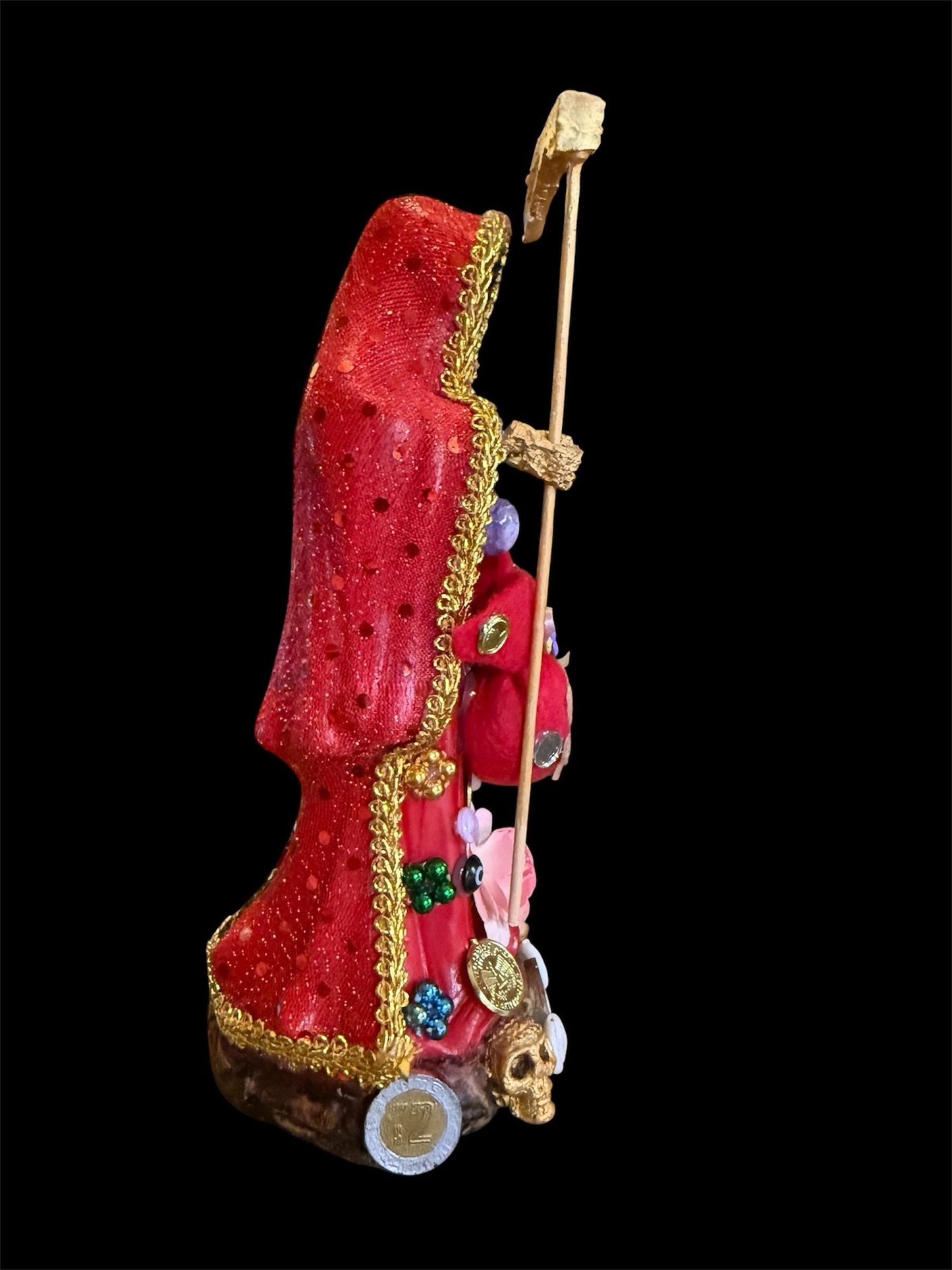 Santa Muerte Reversing Roja y Negra Statue + Controlling + Domination + Baptized + Fixed + Made in Mexico