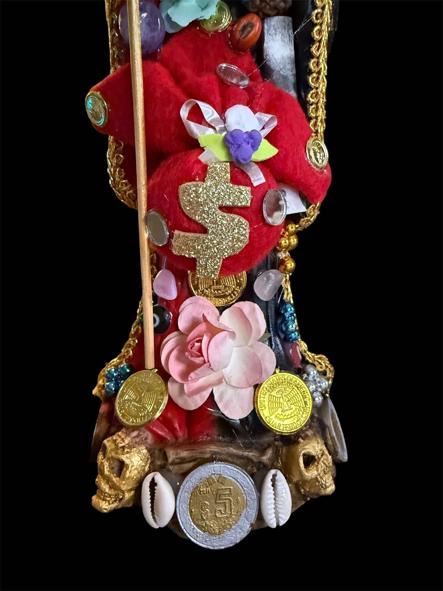Santa Muerte Reversing Roja y Negra Statue + Controlling + Domination + Baptized + Fixed + Made in Mexico
