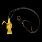 Gold Santa Muerte Necklace + Prosperity + Money + Blessed + Vintage + Protection + Made in Mexico + One of a Kind
