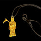 Gold Santa Muerte Necklace + Prosperity + Money + Blessed + Vintage + Protection + Made in Mexico + One of a Kind