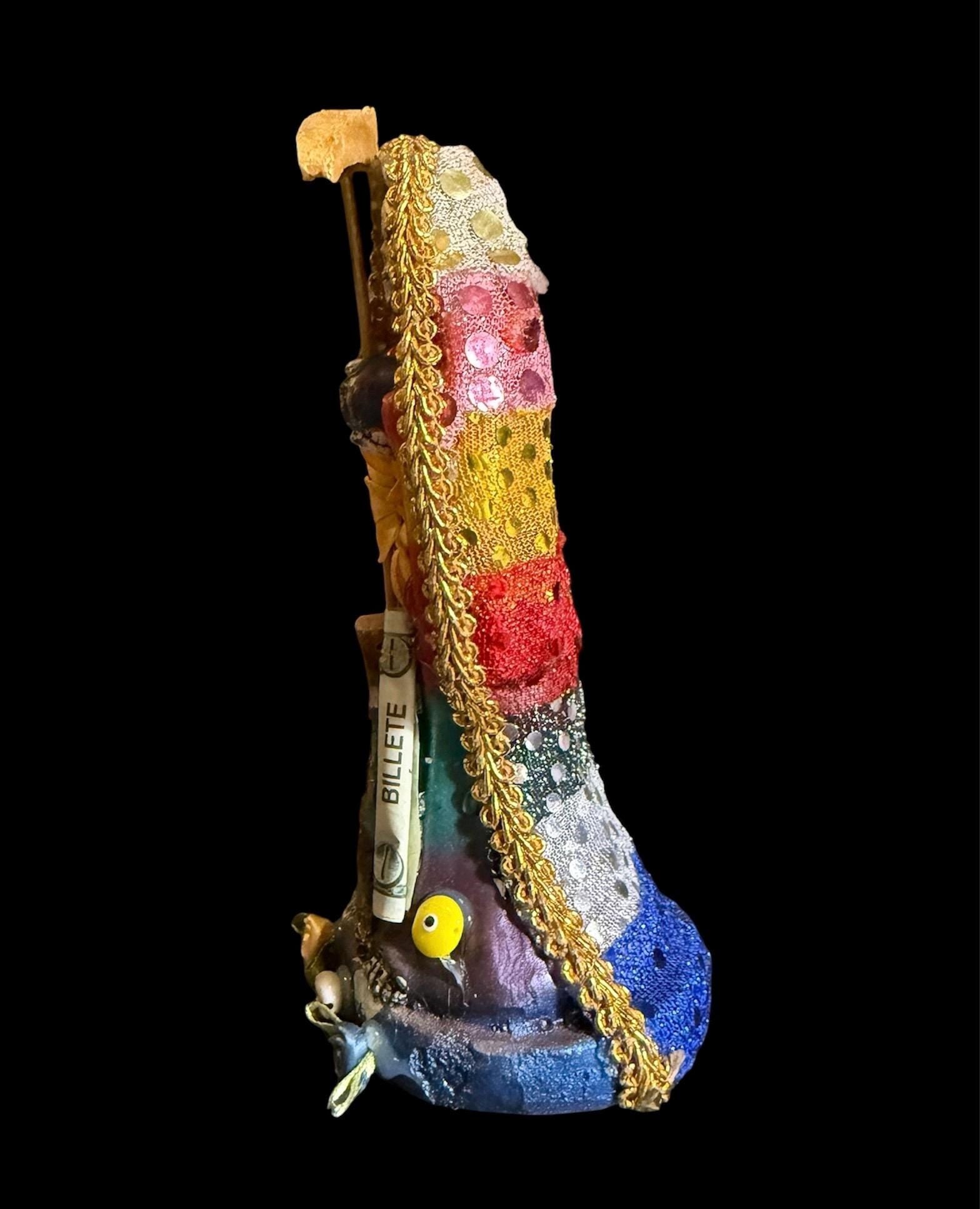 Santa Muerte Siete Colores Abundance Statue + Baptized + Fixed + Made in Mexico