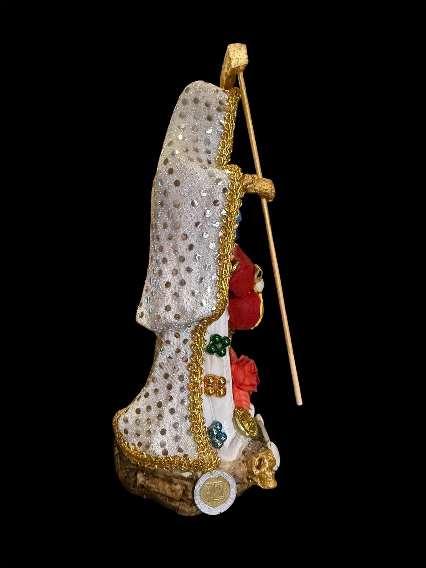 Santa Muerte Blanca Statue + 12” + Fixed and Baptized on Feast Day