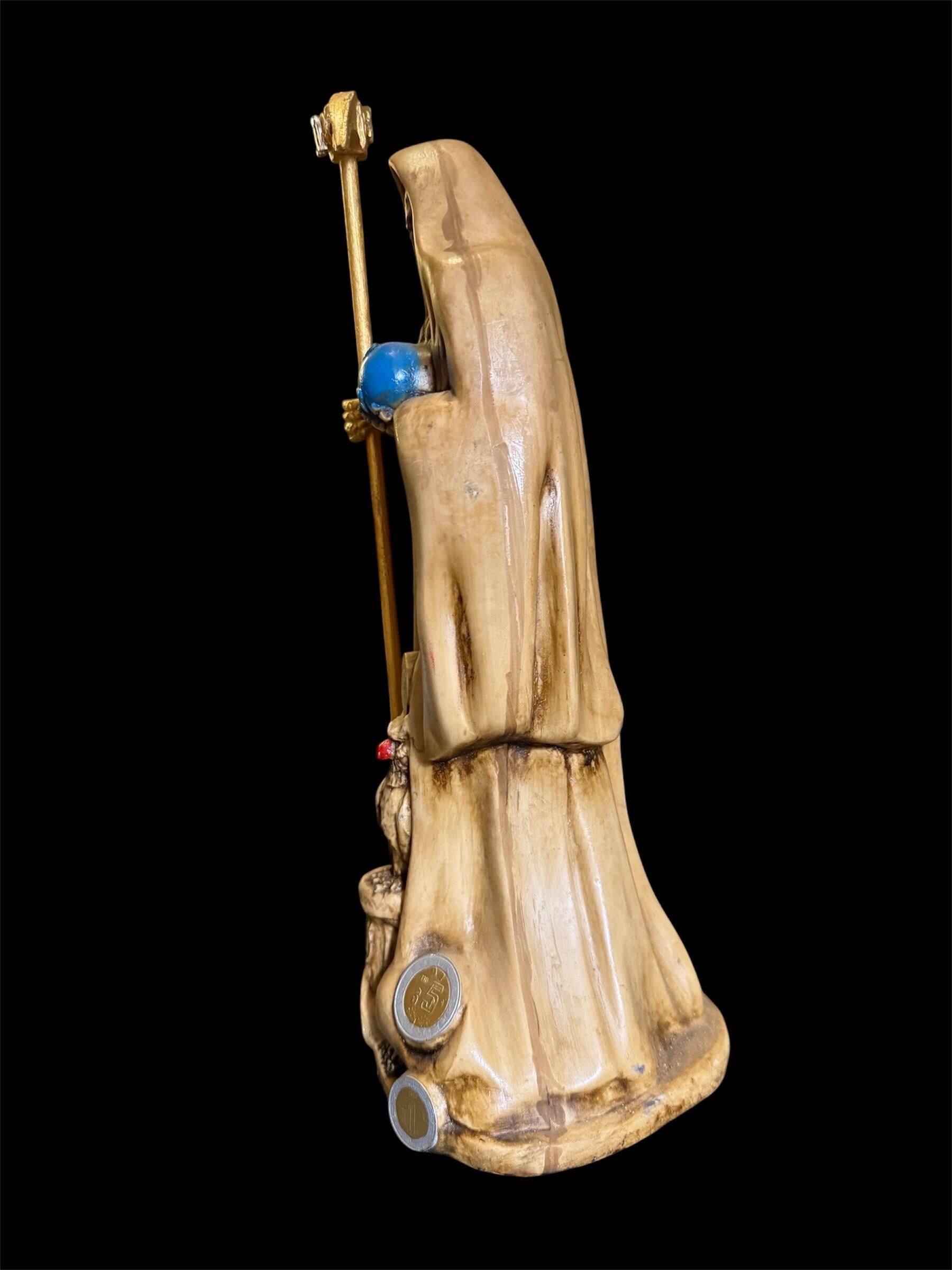 Santa Muerte Bone Statue + 12” + Hueso + Baptized + Fixed + Made in Mexico + All-Purpose