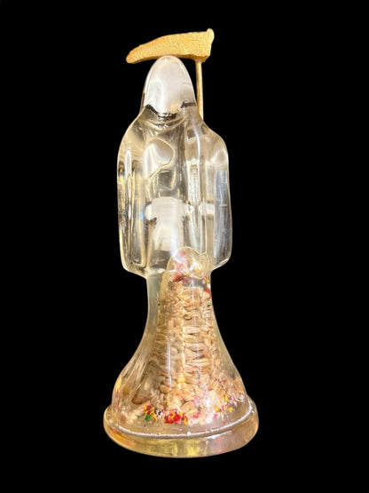 Santa Muerte Transparent & Clear Statue + Peace + Cleansing + Baptized + Blessed + Fixed + Made in Mexico