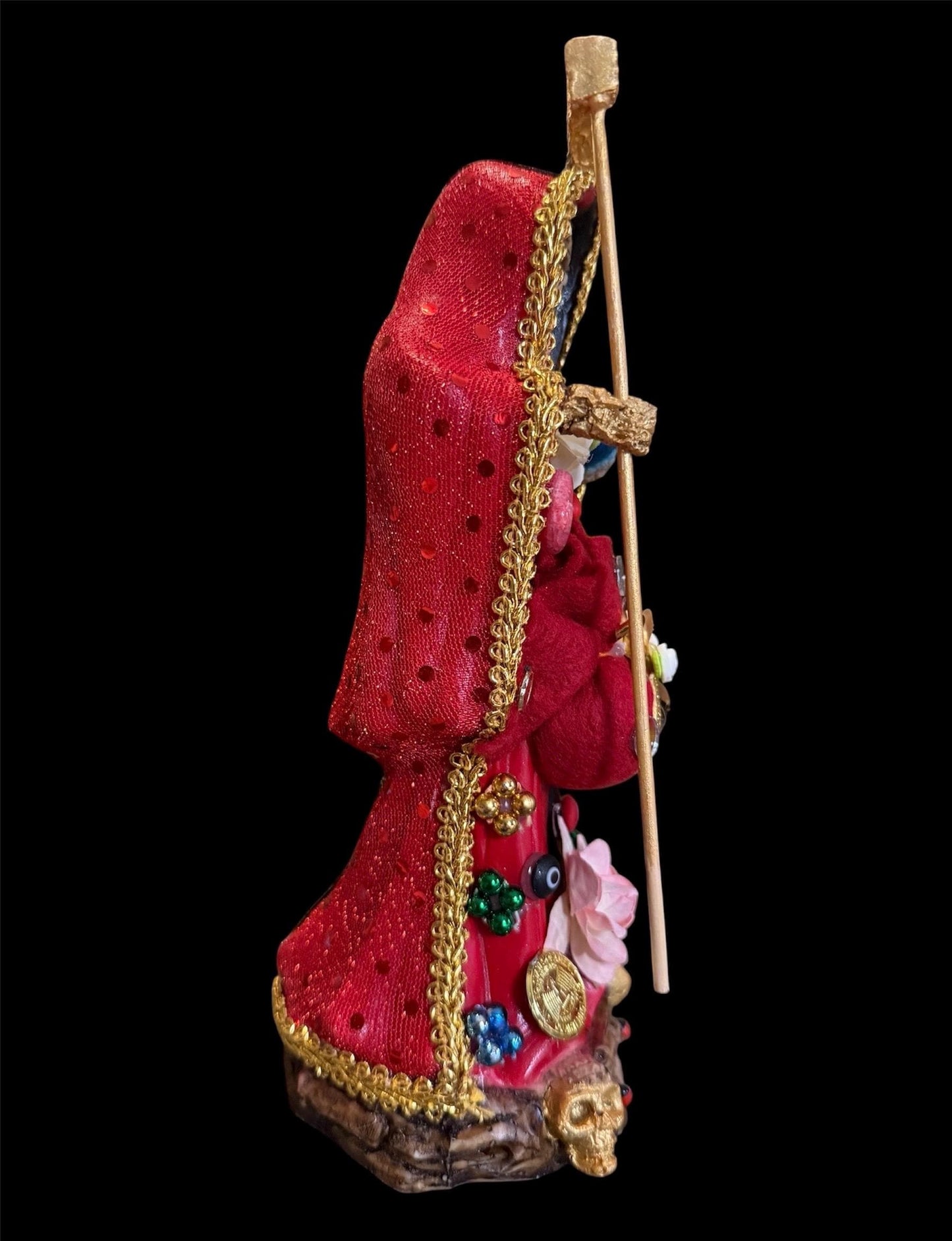 Santa Muerte Reversing Roja y Negra Statue + Baptized + Fixed + Made in Mexico