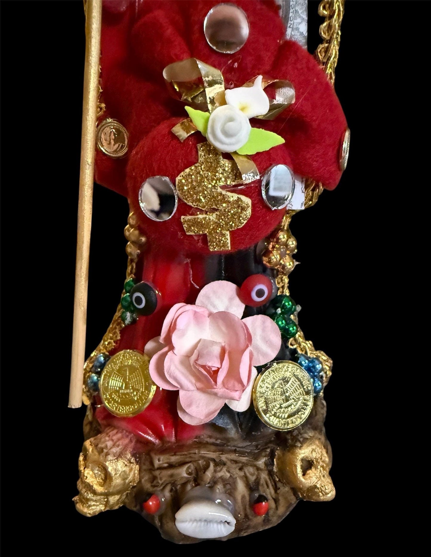 Santa Muerte Reversing Roja y Negra Statue + Baptized + Fixed + Made in Mexico