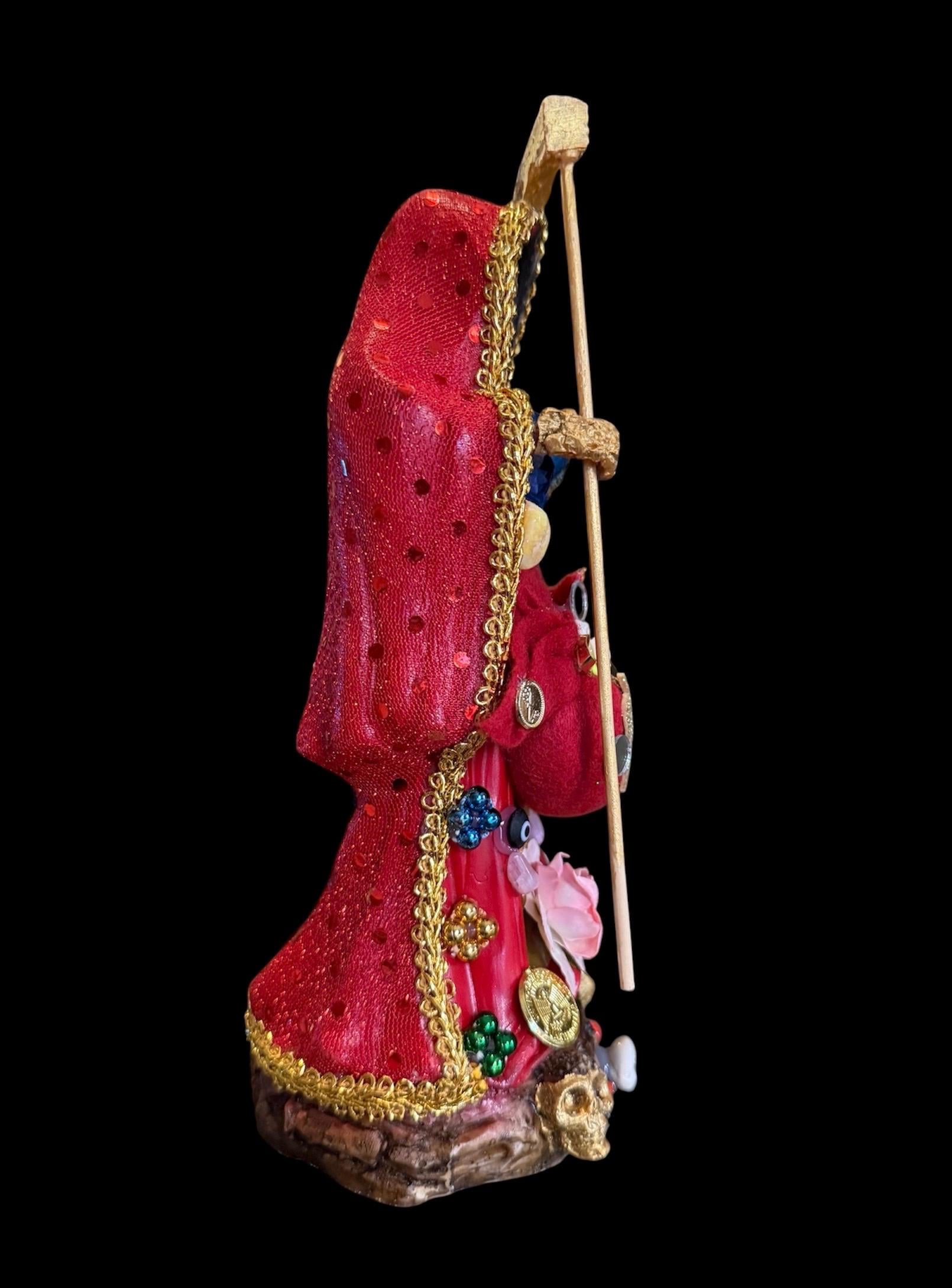 Santa Muerte Reversing Roja y Negra Statue + Baptized + Fixed + Made in Mexico