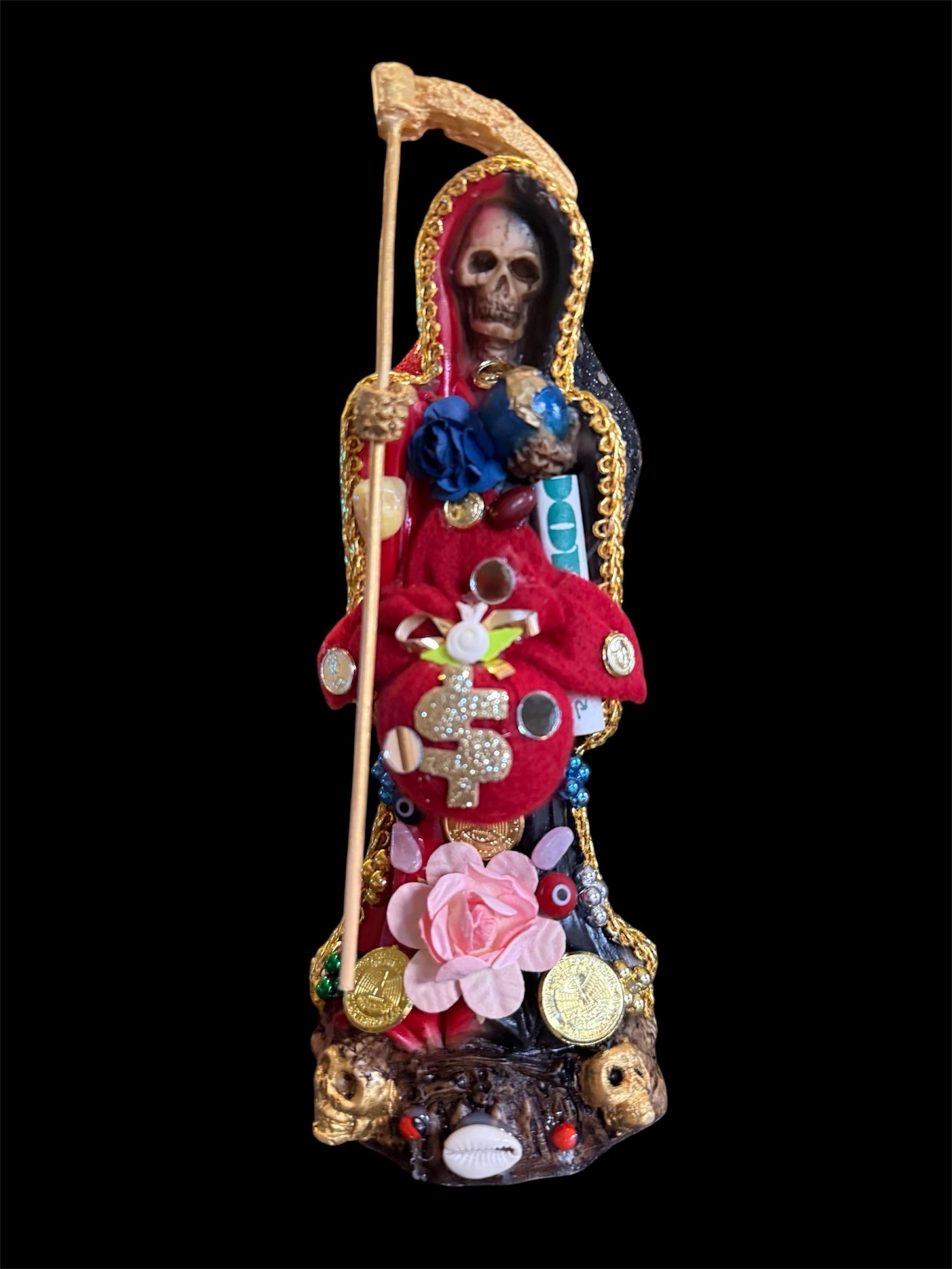 Santa Muerte Reversing Roja y Negra Statue + Baptized + Fixed + Made in Mexico