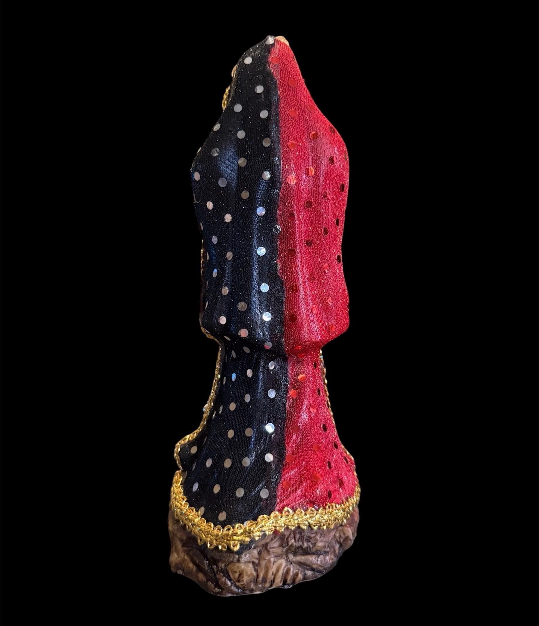 Santa Muerte Reversing Roja y Negra Statue + Baptized + Fixed + Made in Mexico