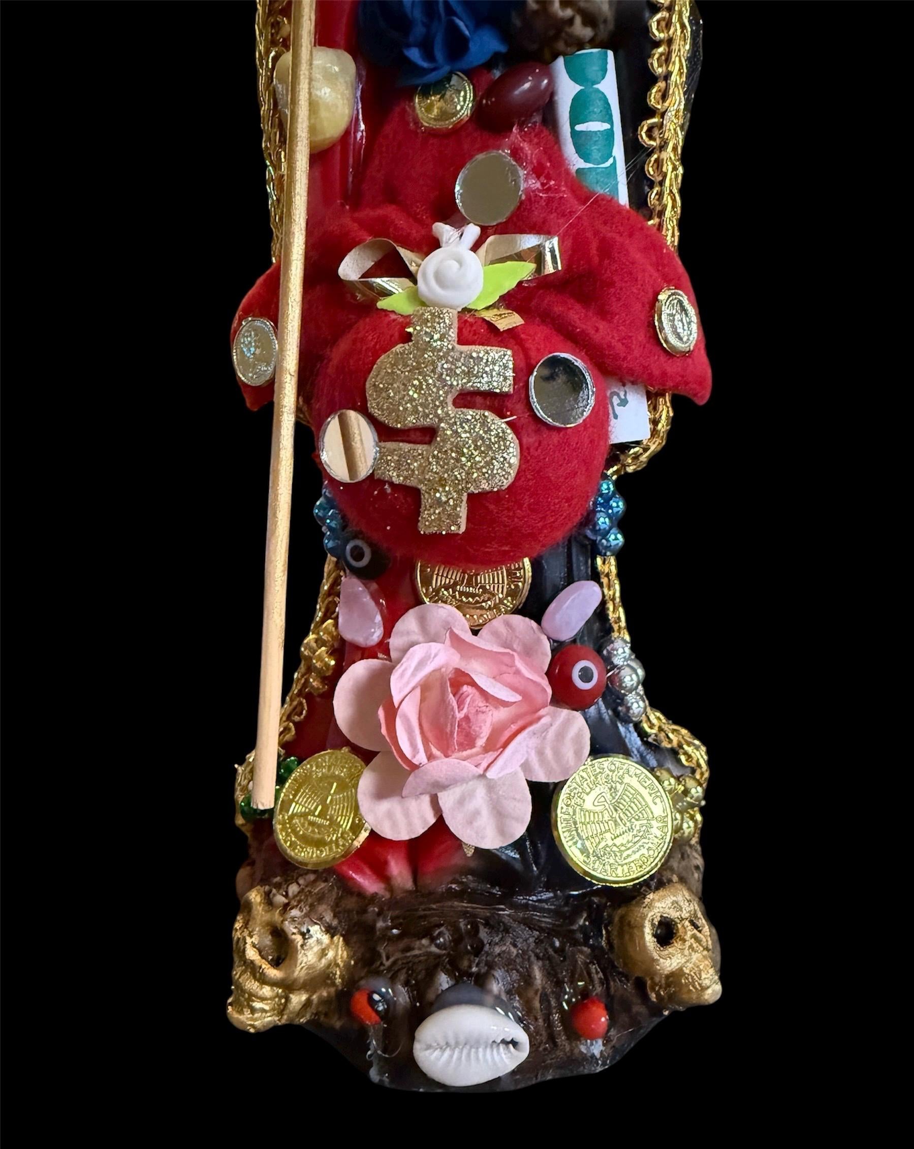 Santa Muerte Reversing Roja y Negra Statue + Baptized + Fixed + Made in Mexico