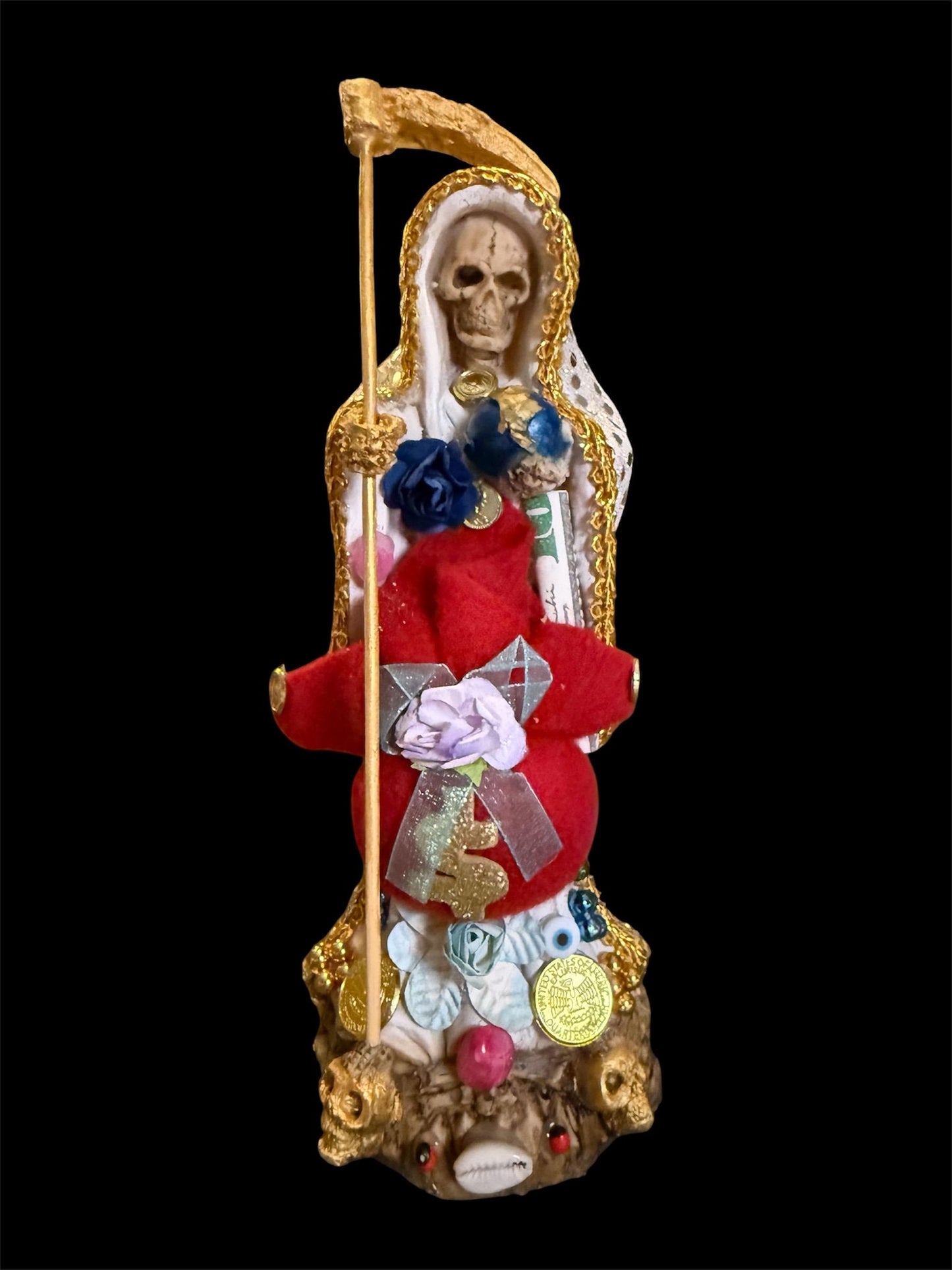 Santa Muerte Blanca Statue + Fixed + Baptized on Feast Day + Protection + Healing + Peace