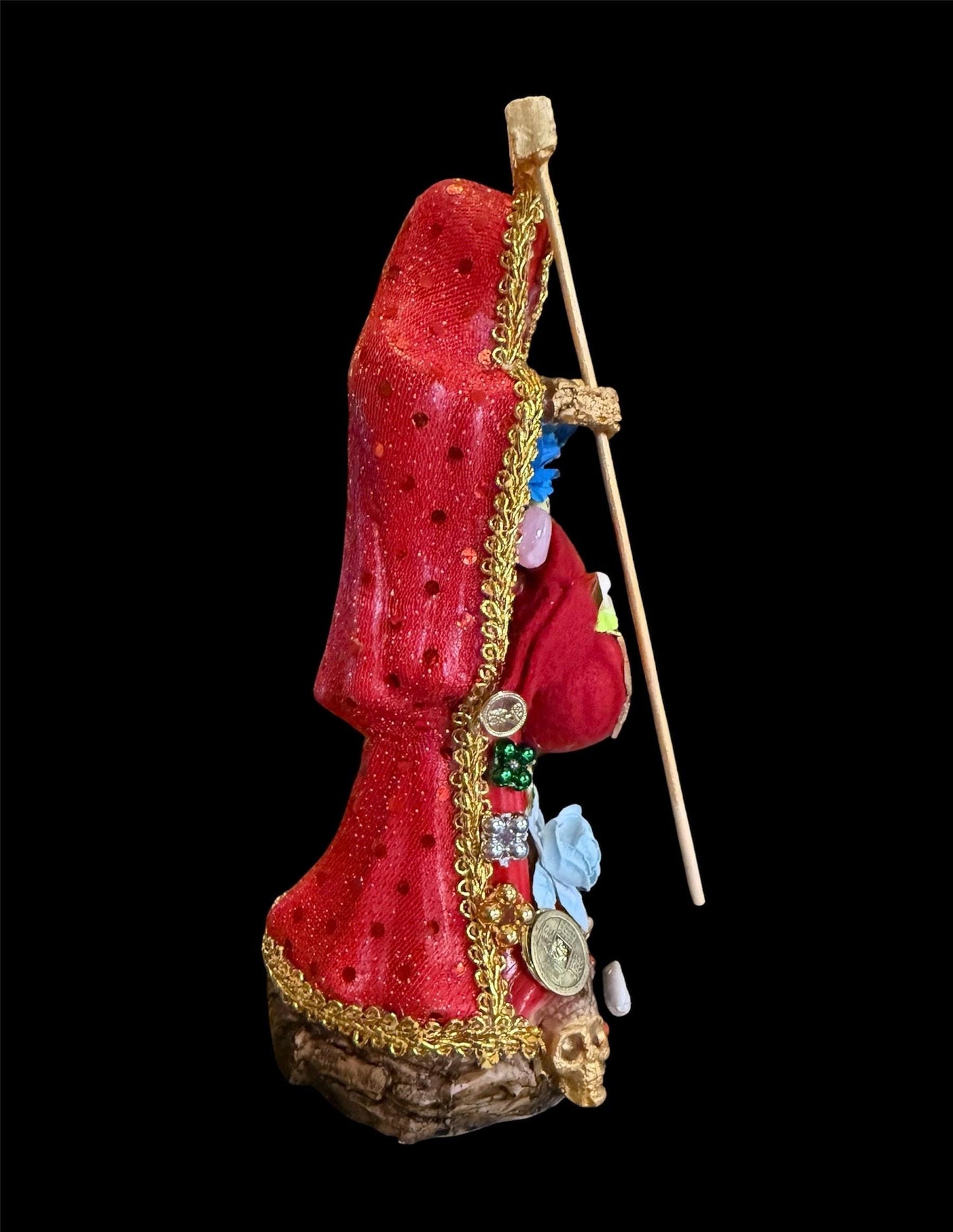 Santa Muerte Roja Statue + Love + Money + Passion + Baptized + Fixed + Made in Mexico