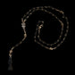 Santa Muerte Negra Rosary with Wood Beads + Protection + Reversing + Blessed + Sterling Silver Plated Chain + Handcrafted + Rosario