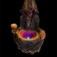 Santa Muerte Statue Looking into Geode + 8” + Lights Up + Blessed