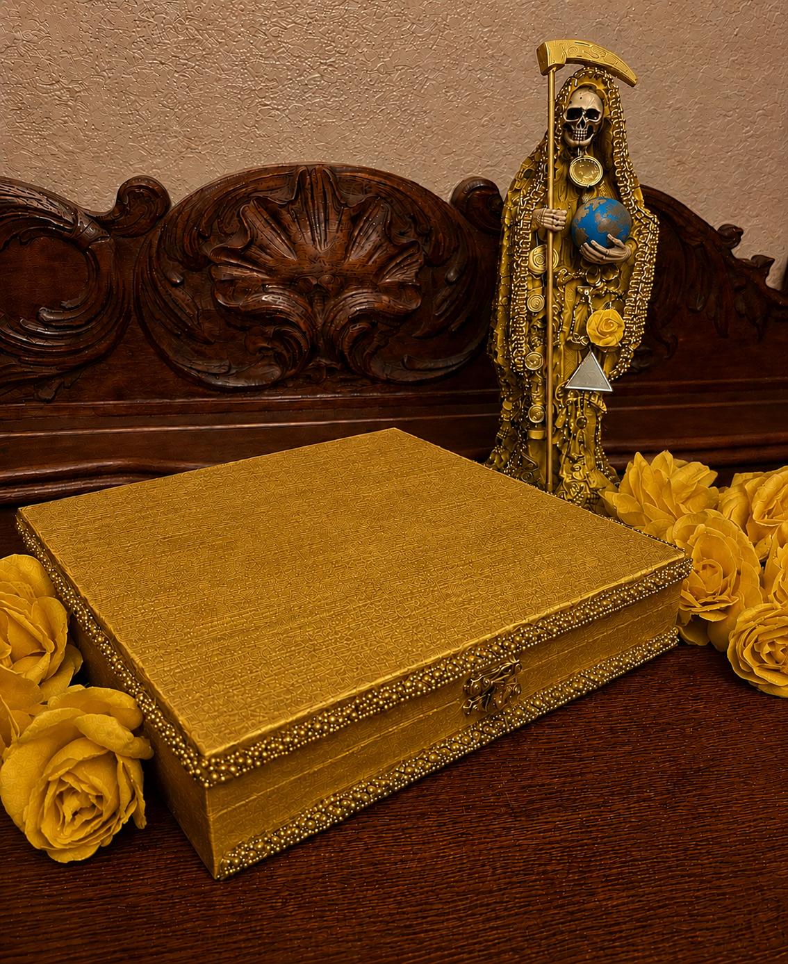Santa Muerte Dorada Money Carga + Prosperity + Career + Success + Money + Luck + Business Elevation + Gambling + Amuleto + Gold + Oro