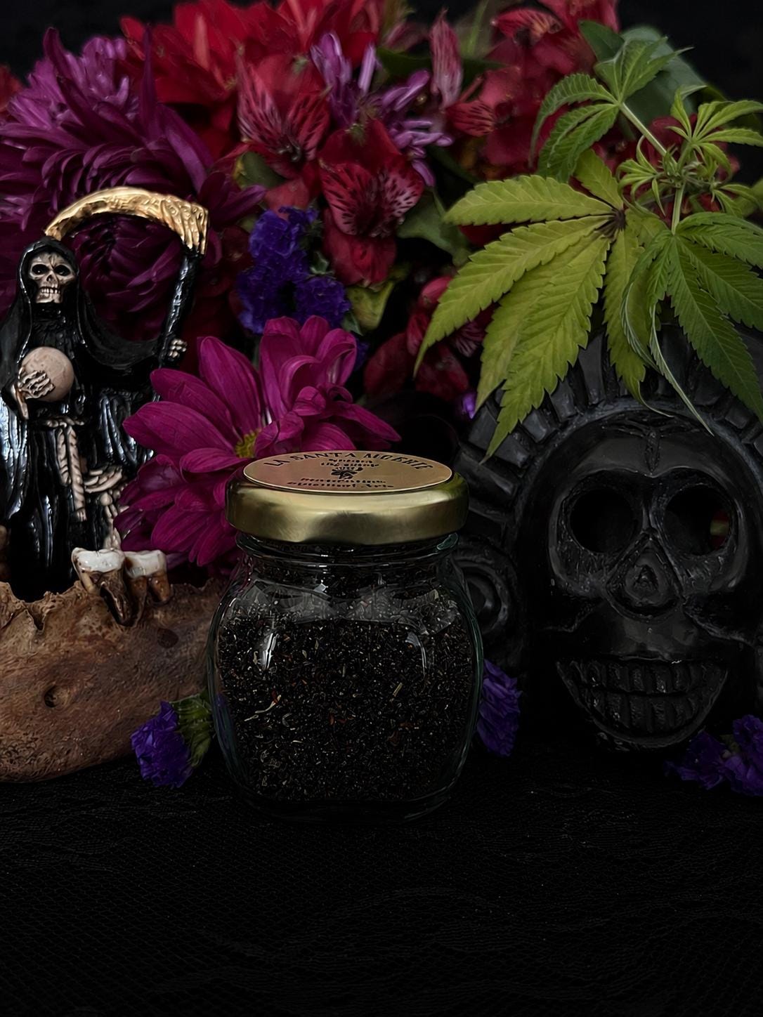 Santa Muerte Negra Incense + Protection + Reverse Negativity + Remove Obstacles + Break Curses + Overcome Enemy + Destroy Evil + Necromancy