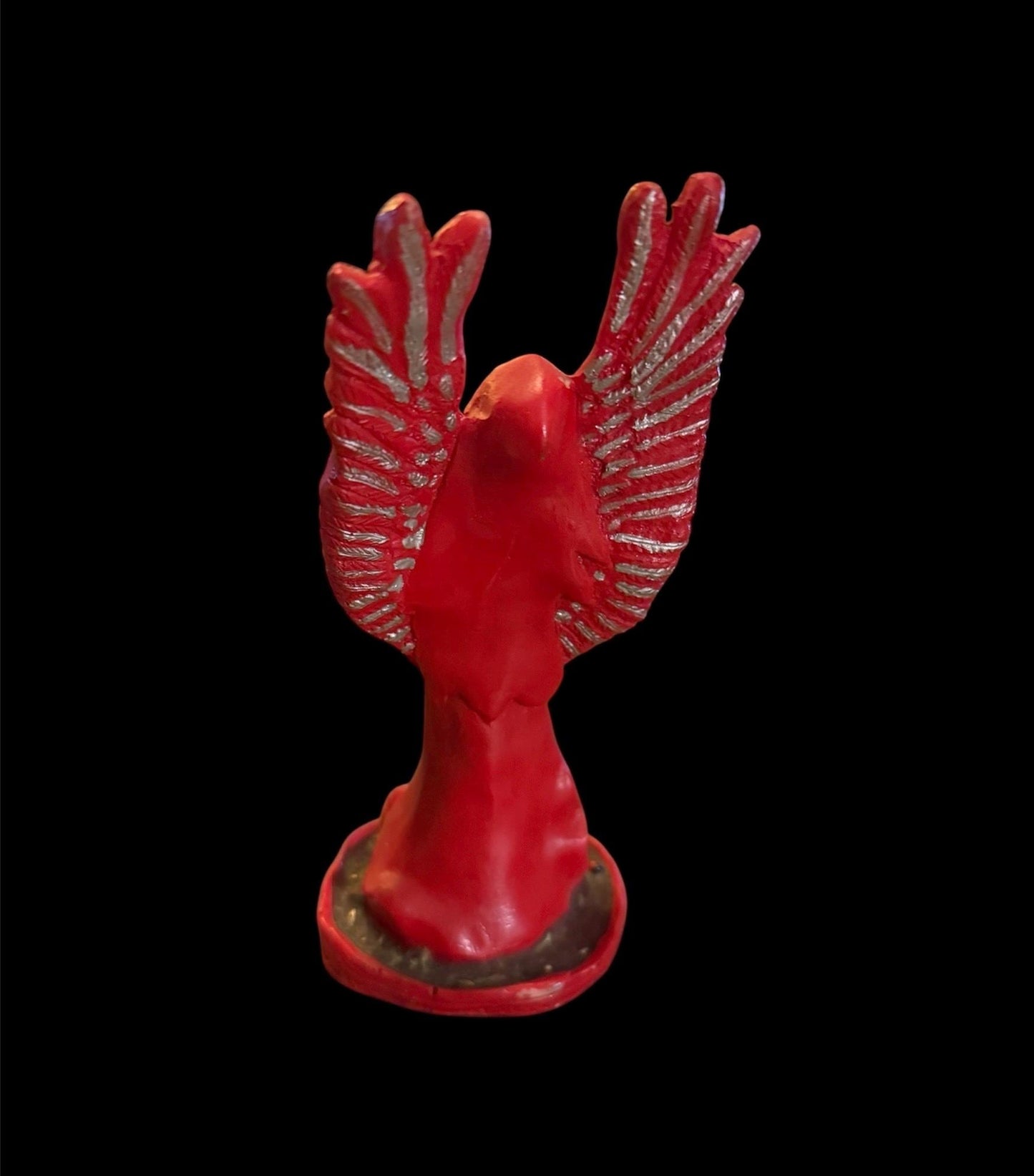 Vintage Santa Muerte Roja with Wings + Love + Victory + Prosperity + Money + Baptized + Fixed + Made in Mexico