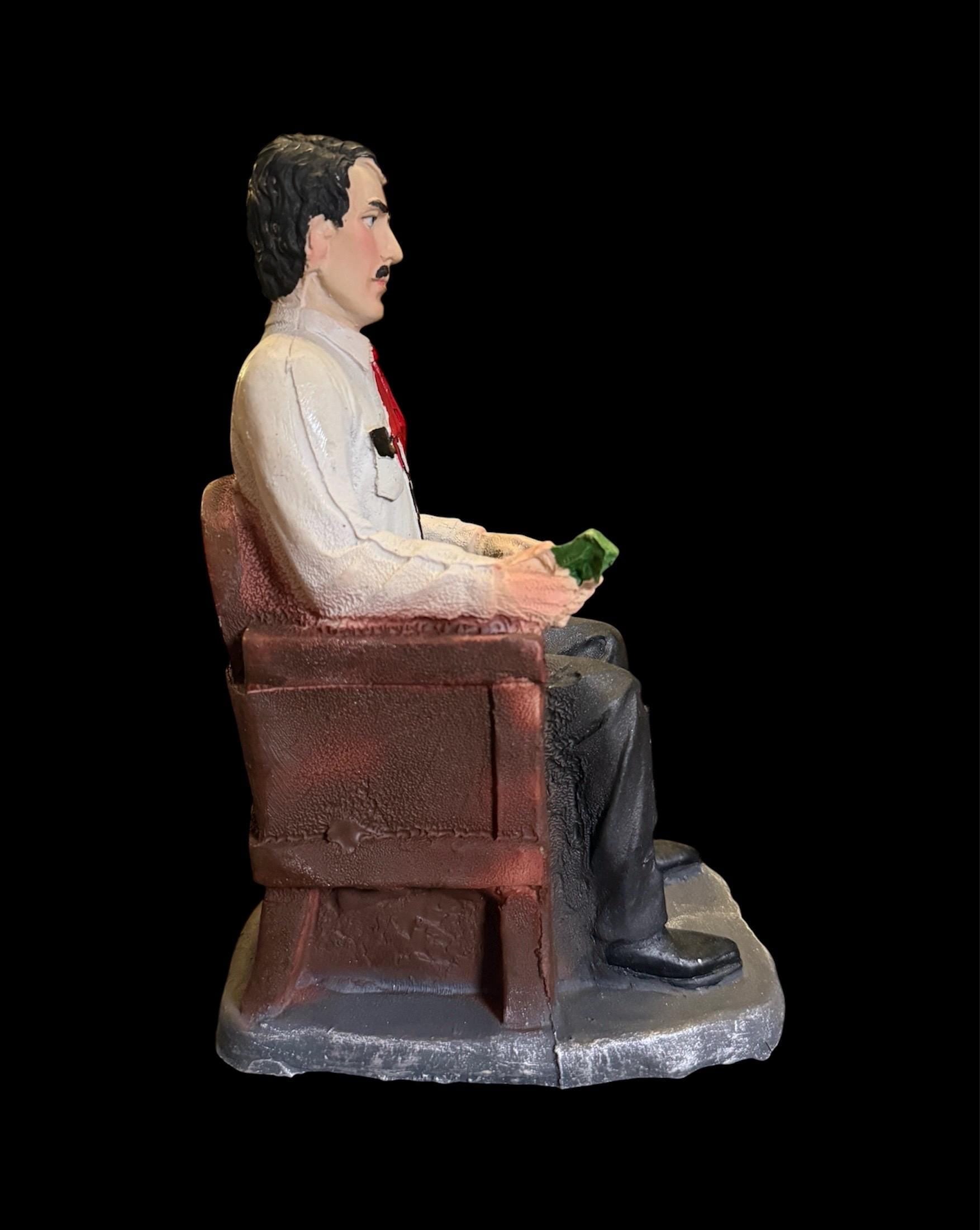 Vintage Jesus Malverde Seated Statue + Blessed + Handcrafted in Mexico + Unique