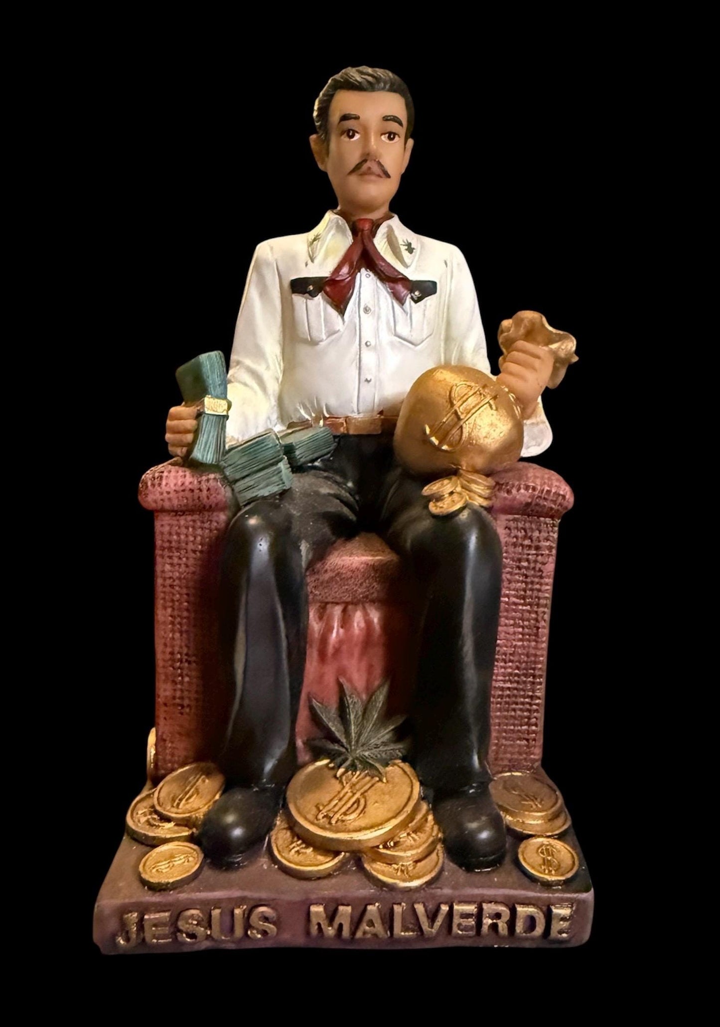 Jesus Malverde Seated Statue + Blessed