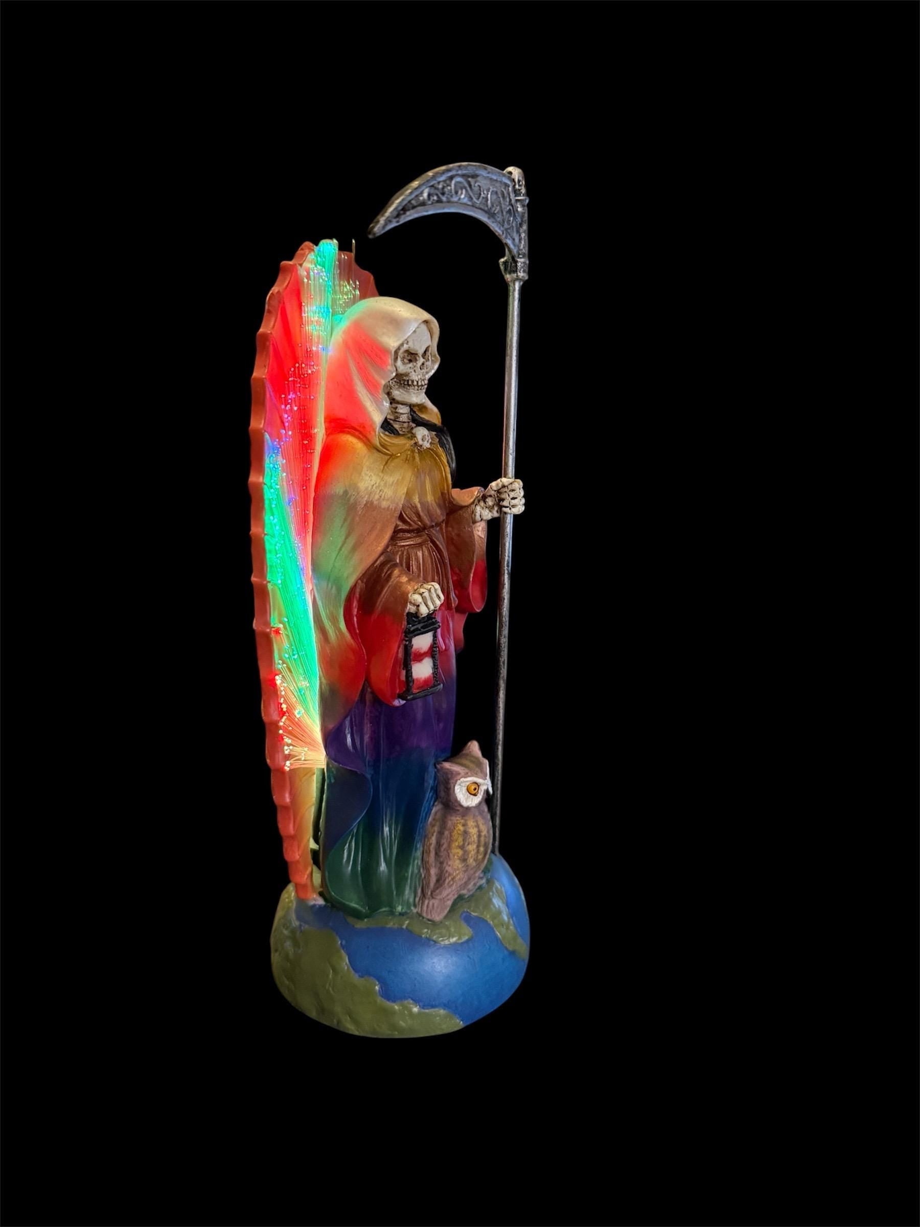 Santa Muerte Siete Colores Statue + 12” + Lights Up + Blessed
