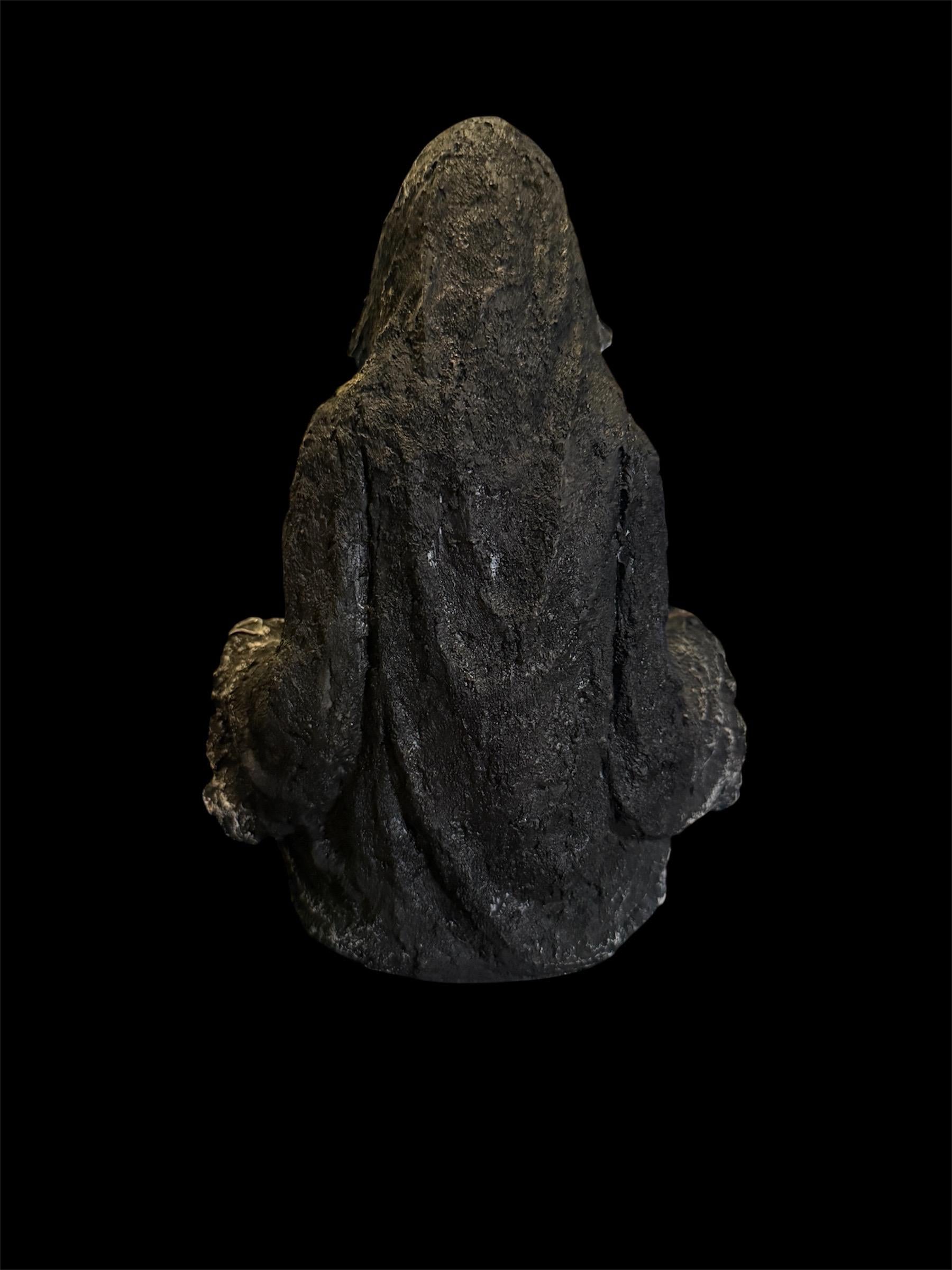 Santa Muerte Statue Looking into Geode + 8” + Lights Up + Blessed