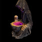 Santa Muerte Statue Looking into Geode + 8” + Lights Up + Blessed