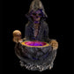 Santa Muerte Statue Looking into Geode + 8” + Lights Up + Blessed