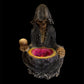 Santa Muerte Statue Looking into Geode + 8” + Lights Up + Blessed