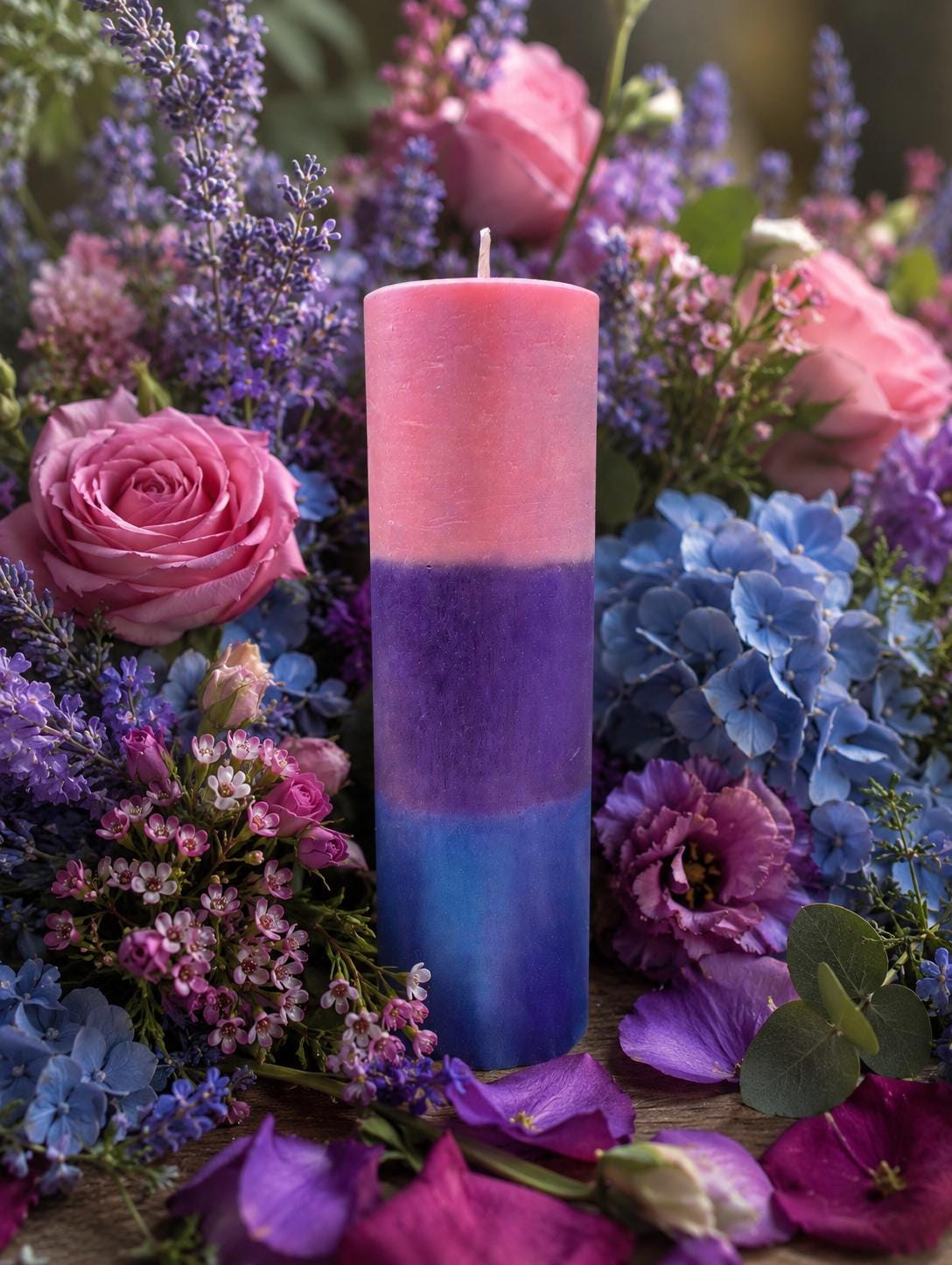 Bisexual Pride Pillar Candle + Love + Passion + Sex + Casual Encounters