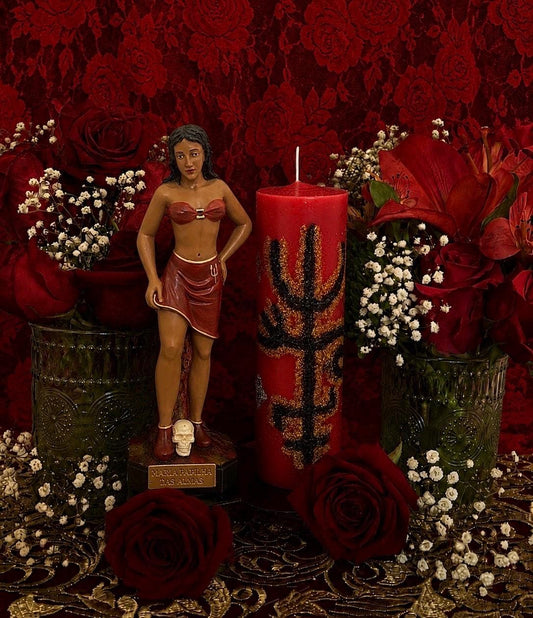 Pomba Gira Hand-Carved Candle + Love + Seduction + Attraction + Passion + Quimbanda + Umbanda