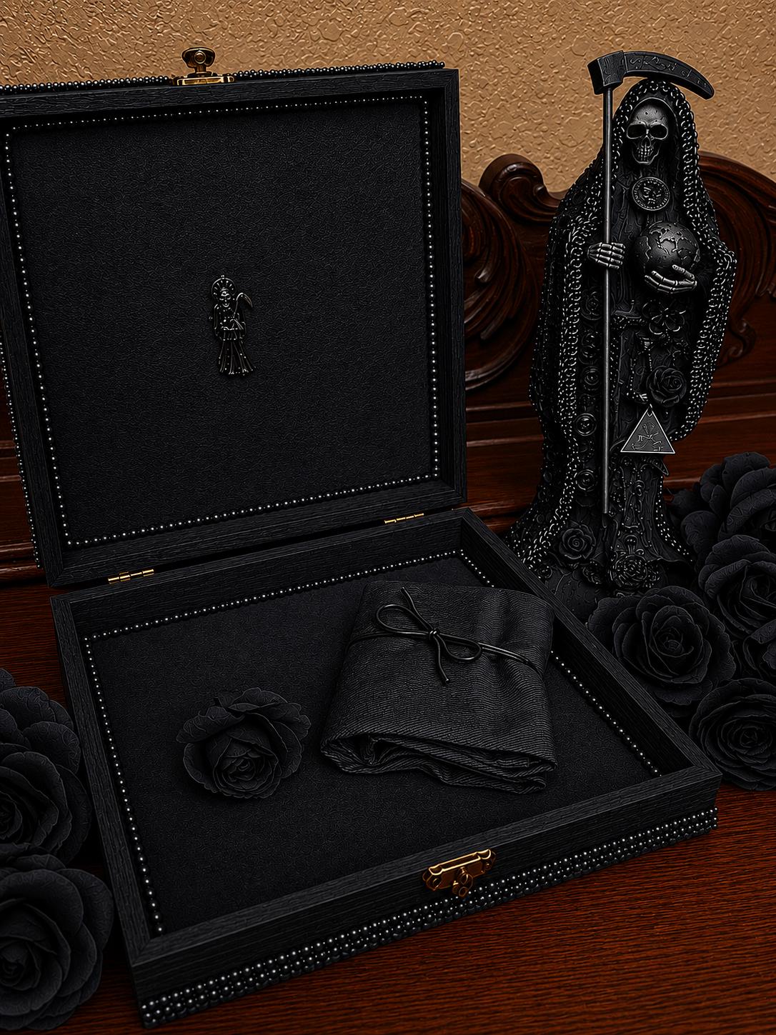 Santa Muerte Negra Carga + Reversing + Hexing + Protection + Necromancy + Fixed Statue + Santisima Muerte