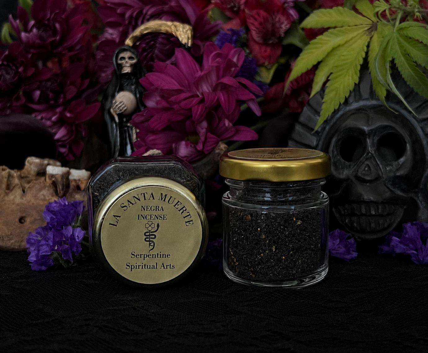 Santa Muerte Negra Incense + Protection + Reverse Negativity + Remove Obstacles + Break Curses + Overcome Enemy + Destroy Evil + Necromancy
