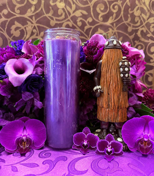 Babalú Ayé Vigil Candle + Saint Lazarus + 24K Gold + Obalúayé + San Lazaro + Healing + Health + Disease