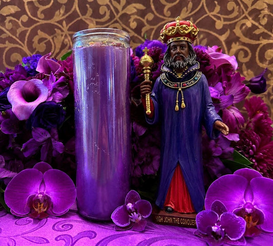John the Conqueror Vigil Candle + Victory + High John de Conquer + 24K Gold