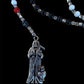 Santa Muerte 3 Robes Rosary + Gemstone + Blessed + Protection + Traditional Colors + Hilo + Handcrafted + Rosario + All-Purpose + Tricolor