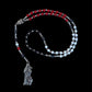 Santa Muerte 3 Robes Rosary + Gemstone + Blessed + Protection + Traditional Colors + Hilo + Handcrafted + Rosario + All-Purpose + Tricolor