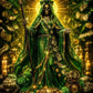 12” Santa Muerte Verde Statue with Dress + Green + Money + Legal Issues + Justice + Baptized + Fixed + Made in Mexico + 24K Gold Leaf