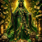 Santa Muerte Verde Statue + Green + Money + Legal Issues + Justice + Transparent + Baptized + Fixed + Made in Mexico