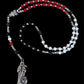 Santa Muerte 3 Robes Rosary + Gemstone + Blessed + Protection + Traditional Colors + Hilo + Handcrafted + Rosario + All-Purpose + Tricolor
