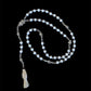 Santa Muerte Blanca Rosary de Hilo + Gemstone + Alabaster + Handcrafted + Rosario