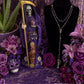 Santa Muerte Morada Rosary + Psychic Vision + Amethyst + Blessed + Purple + Gemstone + Handcrafted + Sterling Silver Chain + Rosario