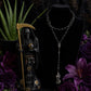 Santa Muerte Negra Rosary + Obsidian + Sterling Silver Plated Chain + Gemstone + Rosario