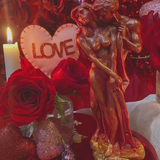 Male & Female Lovers Candle on Heart + Adam and Eve + Passion + Binding + Marriage + Friendship + Valentine’s Day + Healing
