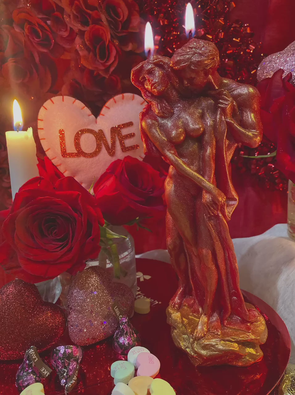 Male & Female Lovers Candle on Heart + Adam and Eve + Passion + Binding + Marriage + Friendship + Valentine’s Day + Healing